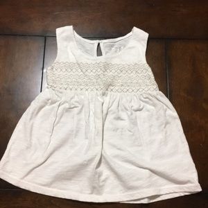 Toddler girls tank top with gold stitch accent